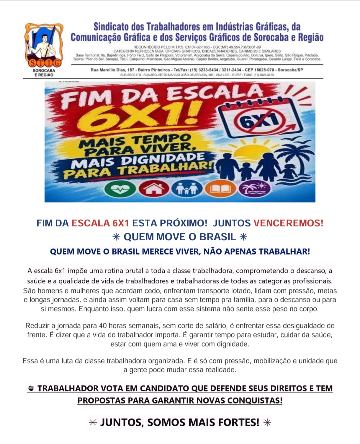 FIM DA ESCALA 6X1